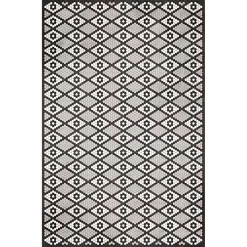 Castorama Tapis Vinyle Motif Triangles, Hexagones Blanc, Noir Et Gris L.148,5x L.98 Cm X Ep. 2 Mm