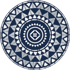 Castorama Tapis Vinyle Rond à Motif Bleu Et Blanc ⌀99 Cm