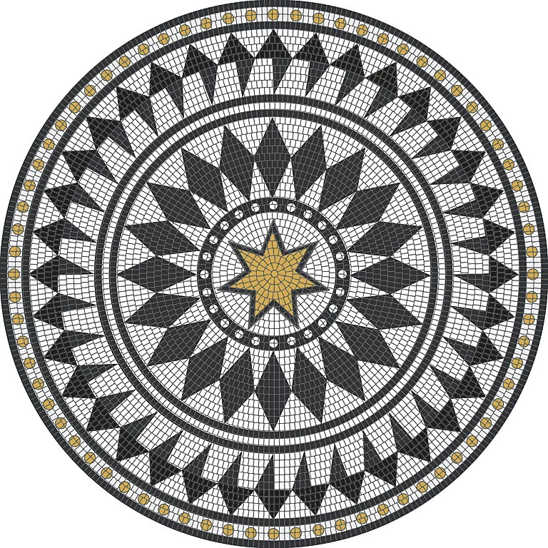 Castorama Tapis Vinyle Rond Mosaïque Blanc, Noire Et Orange ⌀99cm X Ep. 2mm 3 Castorama Tapis Vinyle Rond Mosaïque Blanc, Noire Et Orange ⌀99cm X Ep. 2mm