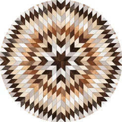 Castorama Tapis Vinyle Rond Motif Chevrons Naturels & Bois ⌀99cm X Ep 2mm