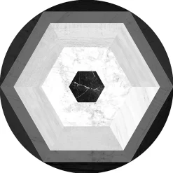 Castorama Tapis Vinyle Rond Motif Hexagones Gris Noir Et Blanc ⌀99cm X Ep. 2mm