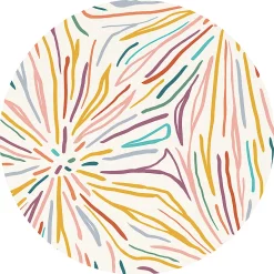 Castorama Tapis Vinyle Rond Traits Multicolore ⌀99cm X Ep. 2mm