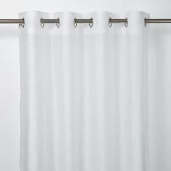 Castorama Voilage GoodHome Succusa Blanc à Lignes 140 X 260 Cm